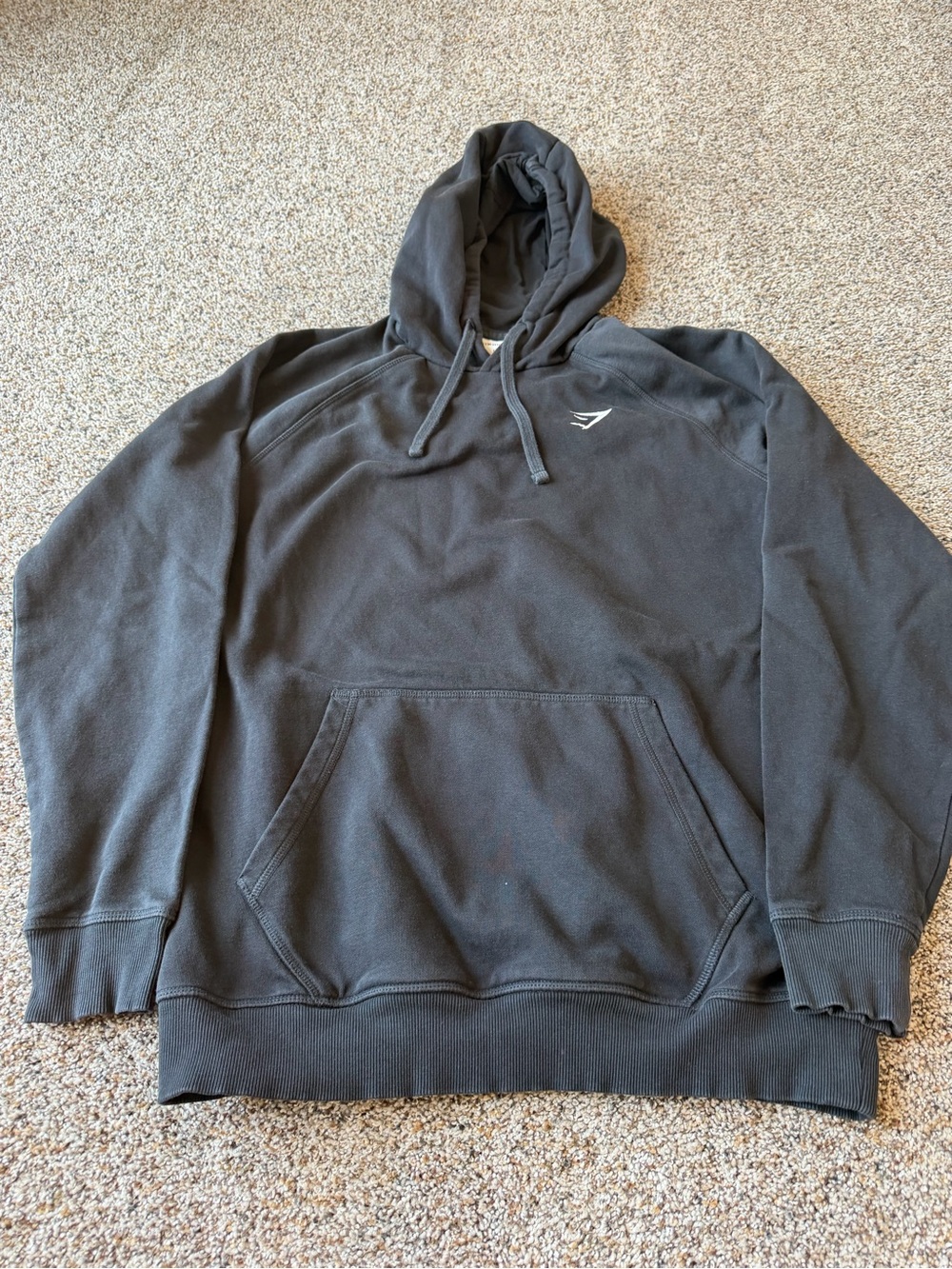 Gymshark Men's Large Black Washed Sharkhead Hoodie Pullover Pump Cover
